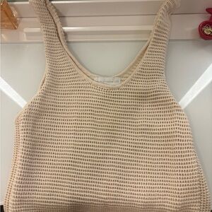 House of Harlow 1960 Beige Crochet Tank Top